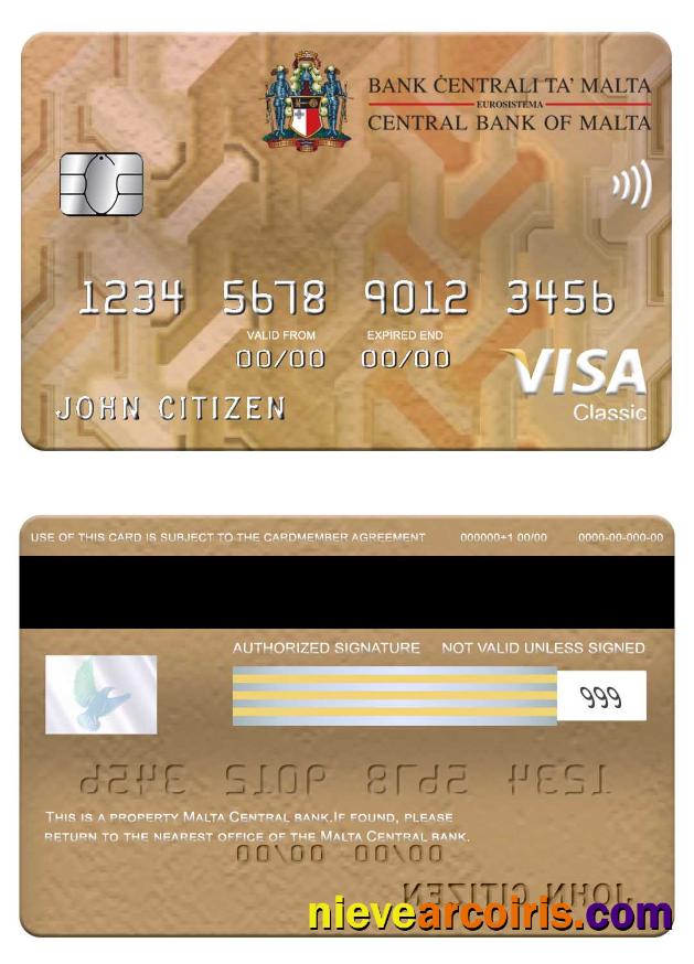 Malta Central Bank visa classic card